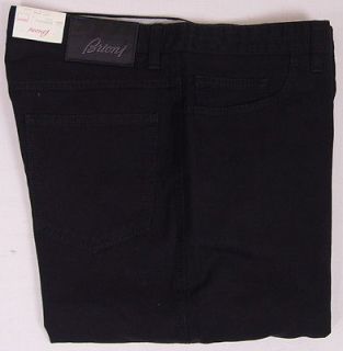 BRIONI JEANS $525 BLACK WASH LOGO 5 POCKET RELAXED FIT DENIM 32/37 48e 