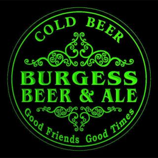 4x ccqs1346 g BURGESS Beer & Ale Cold Beer Bar Engraved Coasters