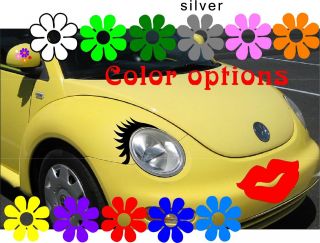   black EYELASH headlight red LIPS bumper taillight flowers car decals