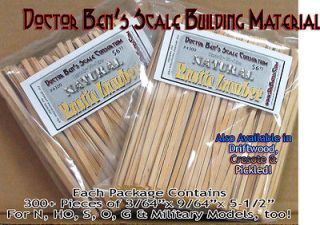 RUSTIC SCALE LUMBER  NATURA​L FINISH 300+Pcs *NEW* Sn3/Sn2/164 