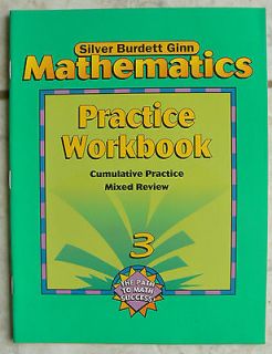 Silver Burdett Ginn MATHEMATICS, gr. 3/3rd, Practice Math Workbook NEW 