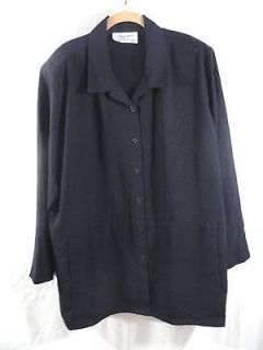 Delta Burke Signature navy blue long sleeve button front shirt/jacket 