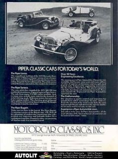 1982 Piper Seneca MG TD Bugatti VW Kit Car Brochure