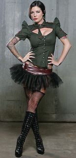 LIP SERVICE SOLD OUT DAS BUNKER BROWN AND OLIVE TUTU TULLE MINISKIRT 