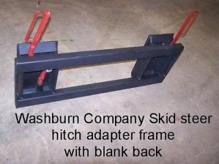 Skid steer quick attach adapter hitch with blank back