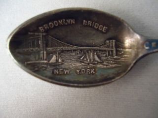 Antique Sterling Brooklyn Bridge Greater New York Sterling Souvenir 