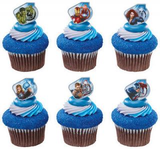   Iron Man Captain America (12) Cupcake Cake Pops Party Rings Favors