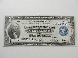 Series 1918 $1 FRB Cleveland, OH National Currency ~Teehee Burke