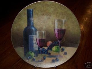 Vineyard/Wine Plate Porcelain Decorative 10 NIB
