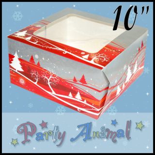 Single Christmas Cake Boxes   Cake Decorating Sugarcraft Xmas Party 
