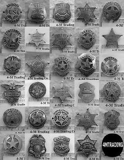29 DIFFERENT BADGES  DEPUTY MARSHALL, SHERIFF, (BADGES 