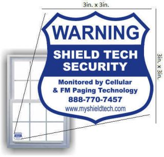 FRONT ADHESIVE Window Decal  Warning Sticker for Alarm System Security 