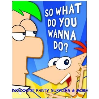 PHINEAS & FERB Birthday Party Supplies ~ 8 Invitations