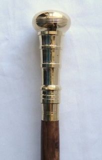 Polished Heavy Brass Head Cane Walking Stick