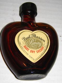 Paul Masson Rarity Sherry Heart Vintage Miniture Collectible Booze 