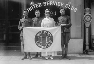   KUHN, MRS. JOSEPH L. WAR CAMP COM. SERVICE Vintage Black & White P c7