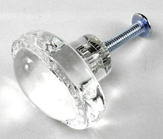   Oval Glass Knobs Vintage Style Jewel Cabinet Drawer Pulls Handles #OV