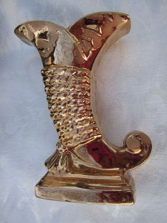 Savoy Pottery Weeping Gold Cornucopia vase