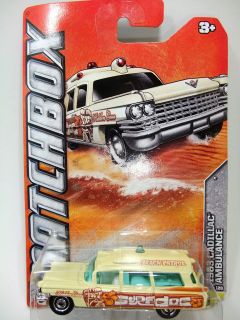 2012 Matchbox #11 1963 Cadillac Ambulance CREAM/SURF DOC/MOC