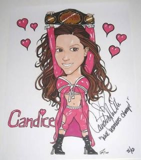 WWE CANDICE MICHELLE SIGNED PAINTING WITH PROOF 31  50