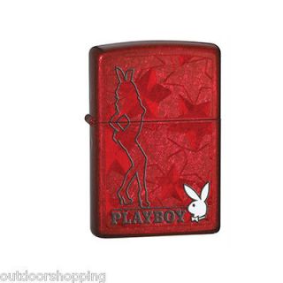 CANDY APPLE RED PLAYBOY AUTHENTIC ZIPPO   Refillable Metal Lighter