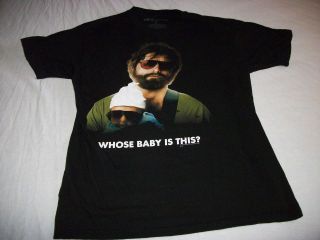 THE HANGOVER MOVIE T SHIRTSIZE LBLACKTHE HANGOVER+WHOSE BABY IS 