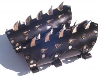 Leather Dragon Claw Spiked Bracers Arm Armor SCA LARP fantasy armour 