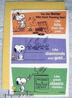 PEANUTS SNOOPY   BIRTHDAY * YOU NEVER GET OLD *   GREETING CARD