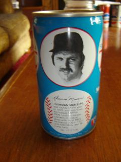   Thurman Munson Baseball Stats RC Cola Empty Crimped Steel Soda Pop Can