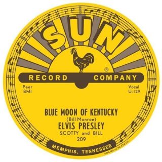 ELVIS PRESLEY Sun Records 12” Aluminum Sign Blue Moon of Kentucky 