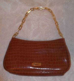 Vintage Guess Shine  Purse Faux Snakeskin with Gold Chain Strap Never 