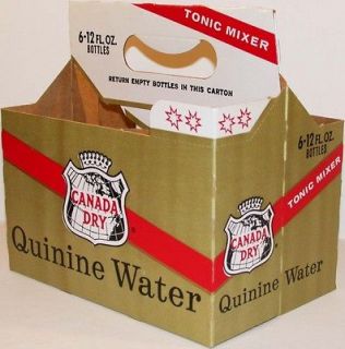 Old soda pop bottle carton CANADA DRY QUININE WATER unused new old 