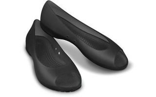 NWT Crocs Carlie Ballet open toe Flats Black Womens 7, 8, 9