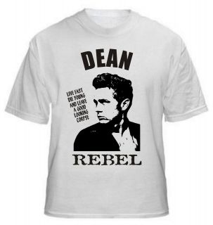 James Dean Live Fast Die Young T Shirt   1950s Movie Rebel, Rockn 