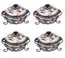 Temp tations Old World S/4 Mini Round Covered Casseroles BLUE