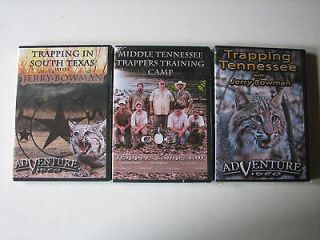 TRAPPING SOUTH TEXAS TENNESSEE TRAP CAMP DVD LOT COYOTE OTTER BOBCAT 