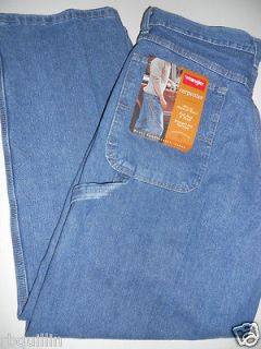 NWT WRANGLER Authentic Mens Carpenter Mechanic Blue Straight Fit Jeans 