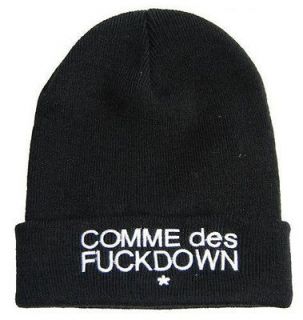 Black COMME des FUCKDOWN Beanie Hat. (ASAP ROCKY). SSUR / VSVP / A 