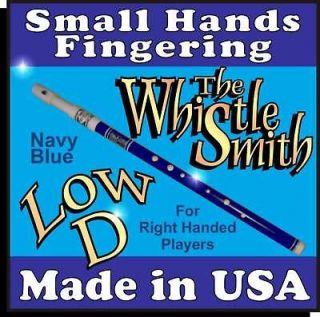 Navy Blue Low D Pennywhistle • Small Hands Fingering