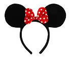 Disney Adult Child Kids Minnie Mouse Ears w/ Red Bow Costume Headband 