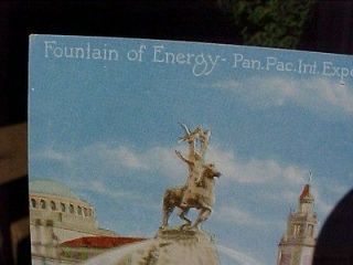 Pan Pacific International Expo 1915 San Francisco Postcard Fountain of 