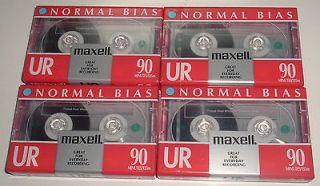 LOT OF 4 MAXELL UR BLANK AUDIO CASSETTES 90 MIN  SEALED