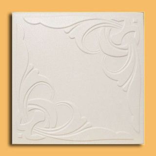 Extruded styrofoam European Ceiling Tile 20x20 MONACO Antique White 