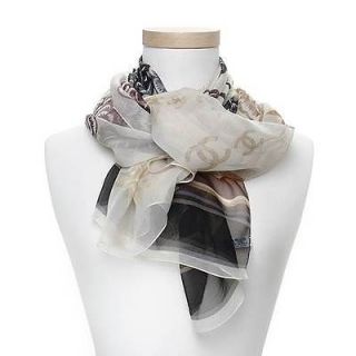 authentic & new COCO CHANEL No 5 cream camellia scarve or tie to 