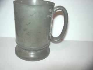 VINTAGE 1958 GASKELL & CHAMBERS PEWTER JAMES YATES 1/2 PINT ALE 
