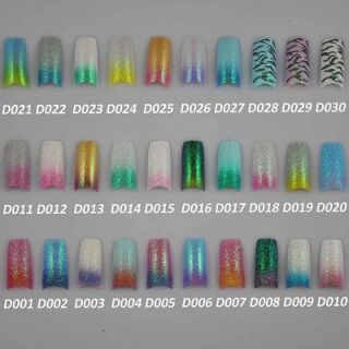 30 Different Charming Mixed Colors Designs French False Nail Art Tips 