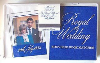 1981 Royal wedding Lady Di & Charles souvenir 50 matchbooks mint in 