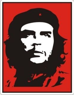 Che Guevara Portrait Black/Red Sticker   4.5 x 3.5