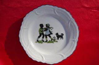 Antique GErmany plate children German Spitz Pomeranian Japanese Eskimo 