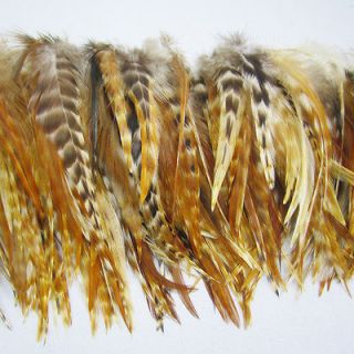   Natura Colors 20Pcs Grizzly Feathers hair for extensions 6 8inch